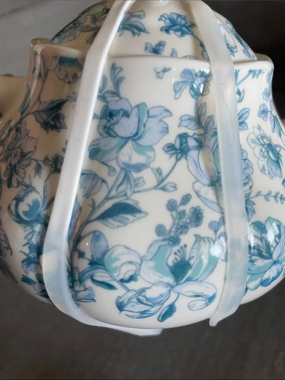 Crofton Floral Toile Teapot- Blue and White Aldi